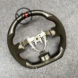Carbon Steering Wheel For Subaru Impreza WRX STi 2008-2014 Alcantra Red Strip