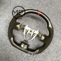 Carbon Steering Wheel For Subaru Impreza WRX STi 2008-2014 Alcantra Red Strip