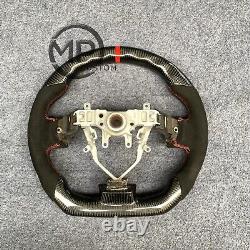 Carbon Steering Wheel For Subaru Impreza WRX STi 2008-2014 Alcantra Red Strip