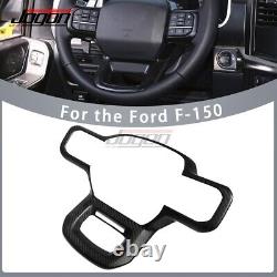 Carbon Steering Wheel Surrouding Covers For Ford F-150 Lariat Raptor R 2021-2024