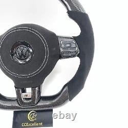 Carbon Steering Wheel with Speaker Cover Fit For VW MK6 Golf 6 R GTI Jetta 08-14