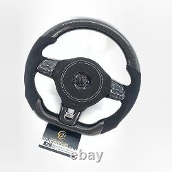 Carbon Steering Wheel with Speaker Cover Fit For VW MK6 Golf 6 R GTI Jetta 08-14