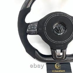 Carbon Steering Wheel with Speaker Cover Fit For VW MK6 Golf 6 R GTI Jetta 08-14