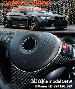 Carbon fiber Steering Wheel Cover For BMW 3 Series E90 E92 93 M3 M Sport 2007-13