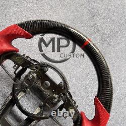 Carbon fiber steering wheel Red perforted Leather Fit for Acura TLX 2021-2025