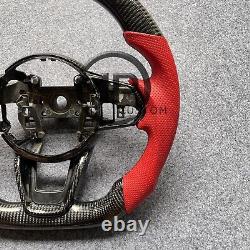 Carbon fiber steering wheel Red perforted Leather Fit for Acura TLX 2021-2025