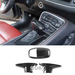 Center Console Interior Accessories Decor for Dodge Challenger 15+ Carbon Fiber