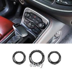 Center Console Interior Accessories Decor for Dodge Challenger 15+ Carbon Fiber
