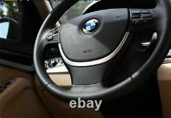 Chrome Silver Steering Wheel Cover Trim For 2010-2015 BMW F10 F11 520i 528i 535i