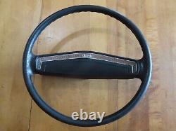 Classic GM Chevelle Nova Camaro SS Black Steering Wheel w Woodgrain Horn Button