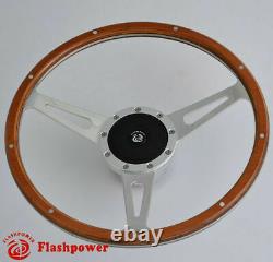 Classic Riveted wood grain steering wheel Ford Mustang Shelby AC Cobra MG MGB