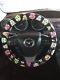 Colorful Sugar Skull Dia de los Muertos Day of the Dead Steering Wheel Cover