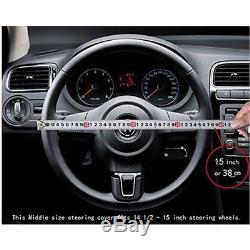 Comfort & Durability 15 inch Universal Genuine Leather Car Steering Wheel Cover