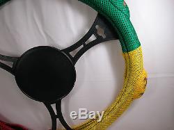 Country Flag Steering Wheel Cover for Cars or Small Pick Up Rasta