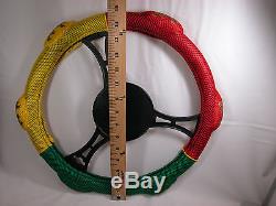 Country Flag Steering Wheel Cover for Cars or Small Pick Up Rasta