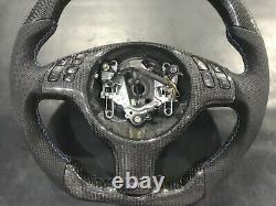 Cover+New Carbon Fiber Steering Wheel for BMW E46 M3 01-06(No paddle holes)