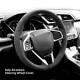 Custom Alcantara Car Steering Wheel Cover Stitched Black for Honda Civic CRV