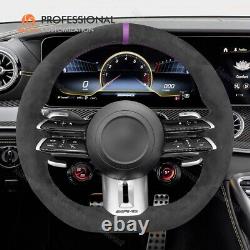 Custom Alcantara Car Steering Wheel Cover for Mercedes-Benz AMG GT E53 E63
