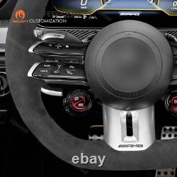 Custom Alcantara Car Steering Wheel Cover for Mercedes-Benz AMG GT E53 E63