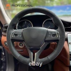 Custom Alcantara Real Leather Steering Wheel Cover for Maserati Levante Ghibli