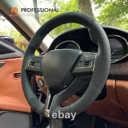 Custom Alcantara Real Leather Steering Wheel Cover for Maserati Levante Ghibli