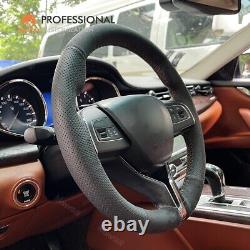 Custom Alcantara Real Leather Steering Wheel Cover for Maserati Levante Ghibli