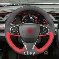 Custom Alcantara Steering Wheel Cover Wrap for Honda Civic Type R (X/10) #AA13