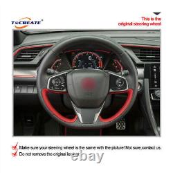 Custom Alcantara Steering Wheel Cover Wrap for Honda Civic Type R (X/10) #AA13