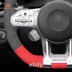 Custom Alcantara Steering Wheel Cover for Benz AMG GT C190 R190 A35 A45 C43 C63