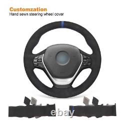 Custom Black Alcantara Steering Wheel Cover for BMW 3 Series F30 F34 F22 F23 F32