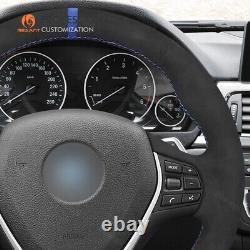 Custom Black Alcantara Steering Wheel Cover for BMW 3 Series F30 F34 F22 F23 F32