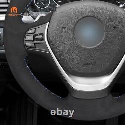 Custom Black Alcantara Steering Wheel Cover for BMW 3 Series F30 F34 F22 F23 F32