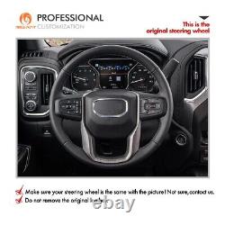 Custom Black Alcnatara Car Steering Wheel Cover Wrap for GMC Sierra 1500 Limited