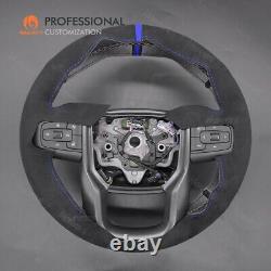 Custom Black Alcnatara Car Steering Wheel Cover Wrap for GMC Sierra 1500 Limited