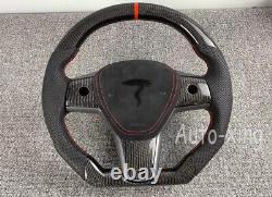Custom Carbon Fiber Flat Steering Wheel for Tesla model 3/Y+Button Cover