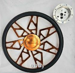 Custom Copper Steering Wheel With Adapter And Black Grip