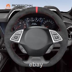 Custom DIY Stitch Alcantara Steering Wheel Cover for Chevrolet Camaro 2017-2022