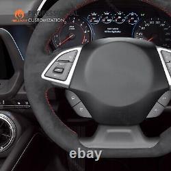 Custom DIY Stitch Alcantara Steering Wheel Cover for Chevrolet Camaro 2017-2022