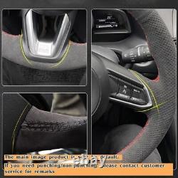 Custom Dark Gray Alcantara Steering Wheel Cover for Tesla Yoke Model S Model X