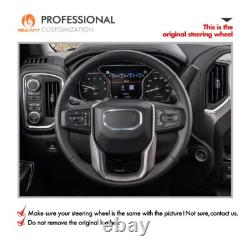 Custom Hand Stitch Alcantara Steering Wheel Cover for GMC Sierra 1500 Limited
