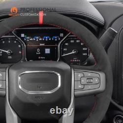 Custom Hand Stitch Alcantara Steering Wheel Cover for GMC Sierra 1500 Limited