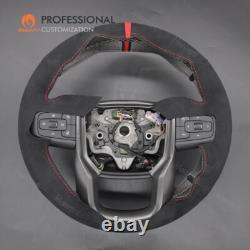 Custom Hand Stitch Alcantara Steering Wheel Cover for GMC Sierra 1500 Limited