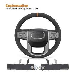 Custom Hand Stitch Alcnatara Steering Wheel Cover for GMC Sierra 1500 Limited