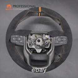 Custom Hand Stitch Alcnatara Steering Wheel Cover for GMC Sierra 1500 Limited
