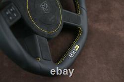 Custom steering wheel Flat bottom Square Top HEMI srt8 Alcantara & Nappa leather
