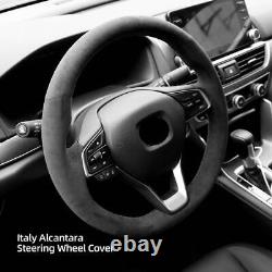 Customized Alcantara Car Steering Wheel Cover Black for Honda INSIGHT/ACCORD