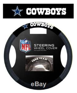 DALLAS COWBOYS NFL SUEDE MESH CAR STEERING WHEEL COVER NFL FOOTBALL