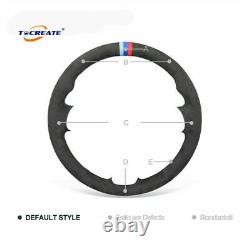 DIY Black Car Steering Wheel Cover Wrap for BMW E36 E35 E46 E45 E39 M3 #D017
