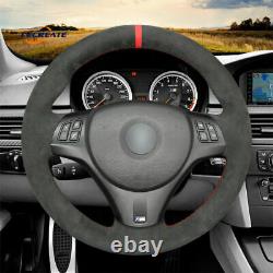 DIY Black Car Steering Wheel Cover Wrap for BMW E81 E82 E87 E88 M3 E90 #D008