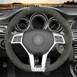 DIY Black Car Steering Wheel Cover Wrap for Benz C63 C117 C218 R231 W204 #A028